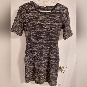 Banana Republic Black and White Textured Mini Dress
